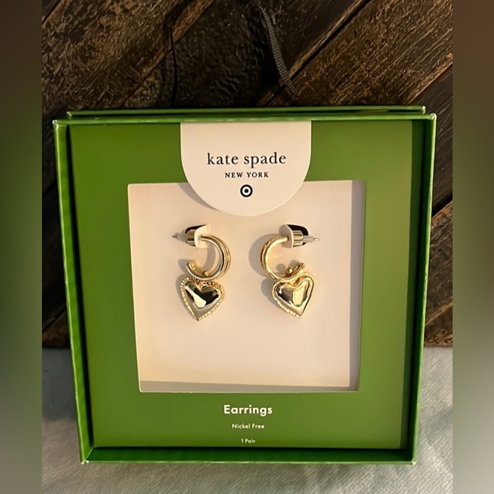 Kate Spade Gold and Silver Heart Earrings